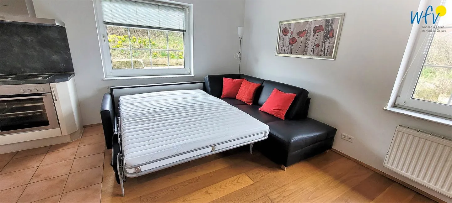 Fuhrmannshof Ferienwohnung Cassen Juist - Schlafmöglichkeiten im Wohnzimmer