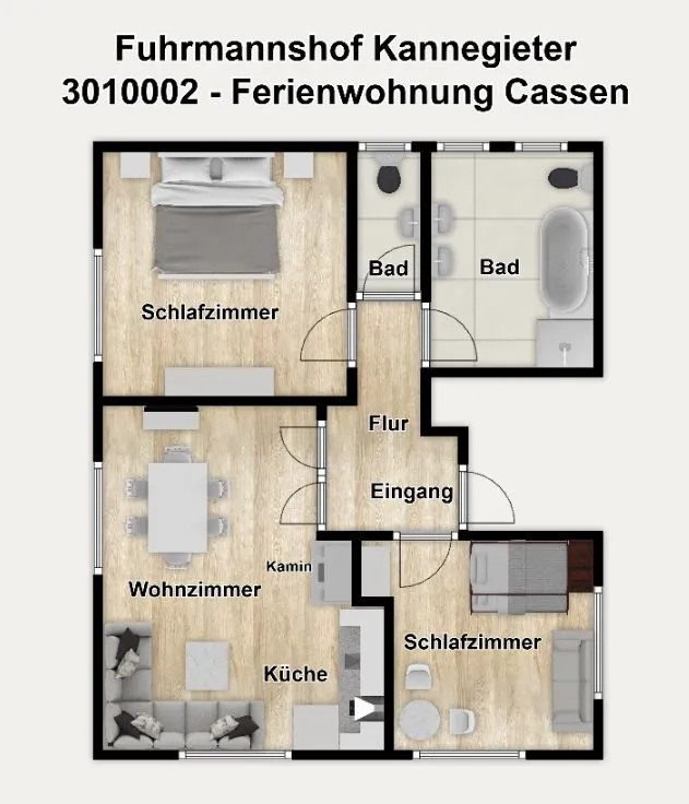 Fuhrmannshof Ferienwohnung Cassen Juist - Grundriss
