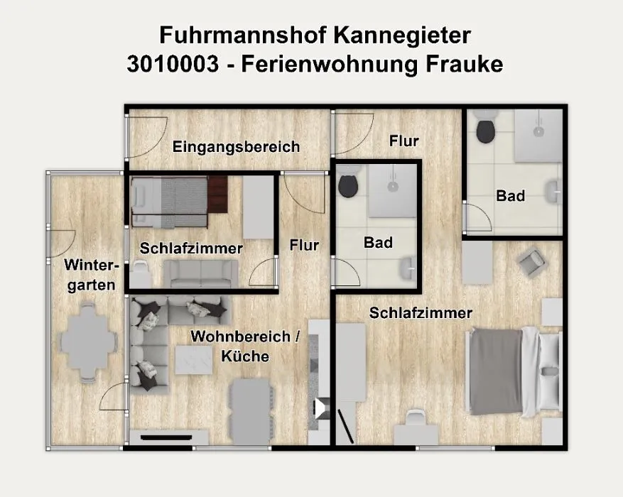 Fuhrmannshof Ferienwohnung Frauke Juist - Grundriss