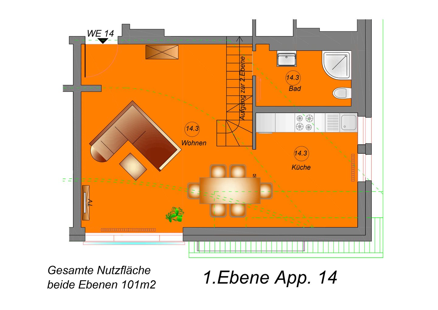  Wohnung 14 - Suite Baldur Lobbe - Grundriss