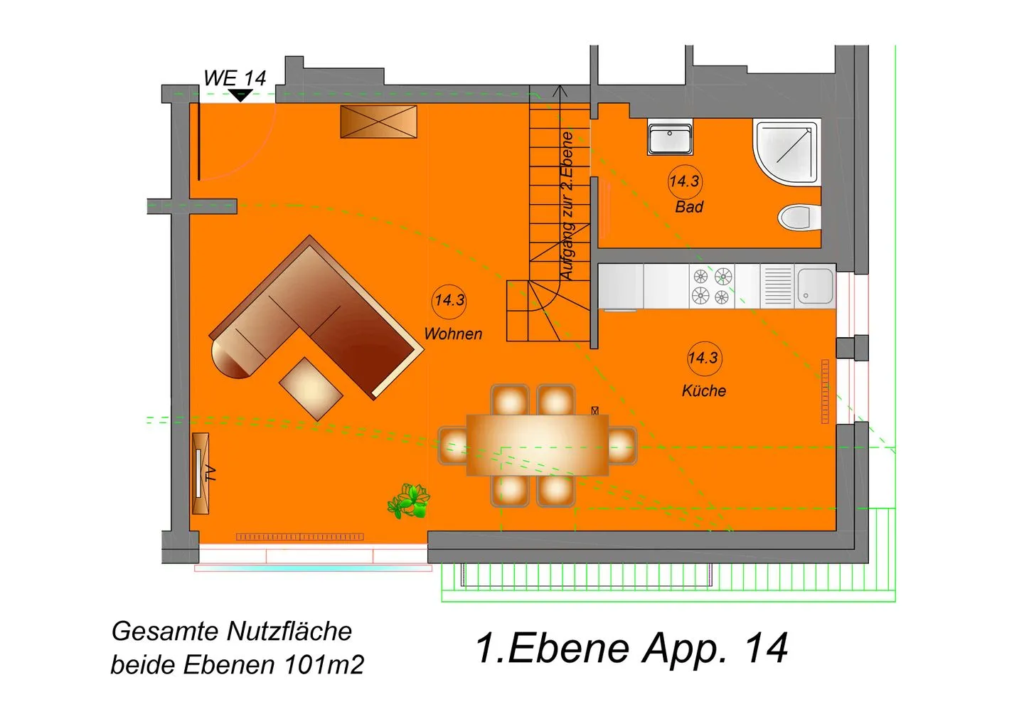 Wohnung 14 - Suite Baldur Lobbe - Grundriss