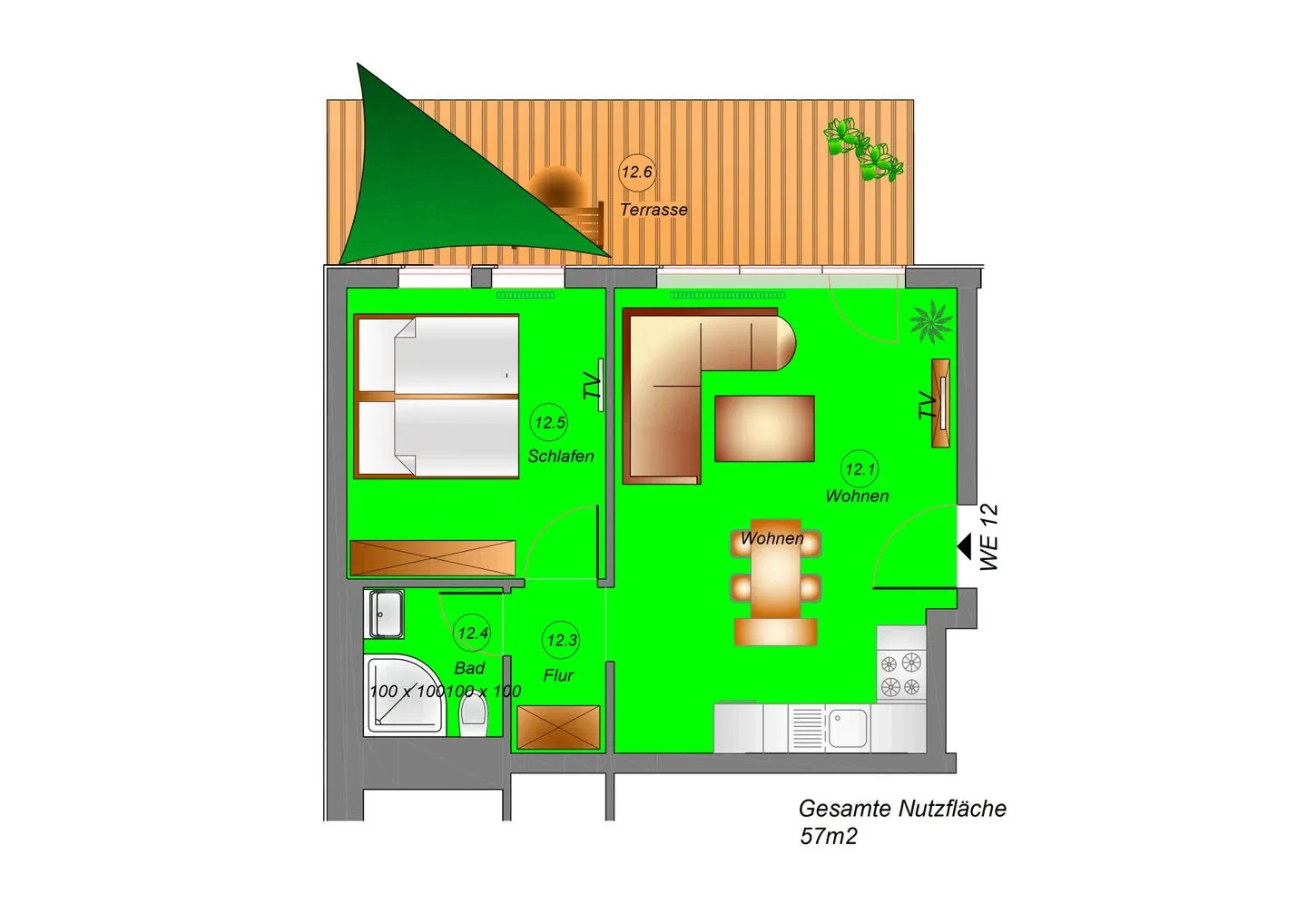 Wohnung 12 Lobbe - Grundriss