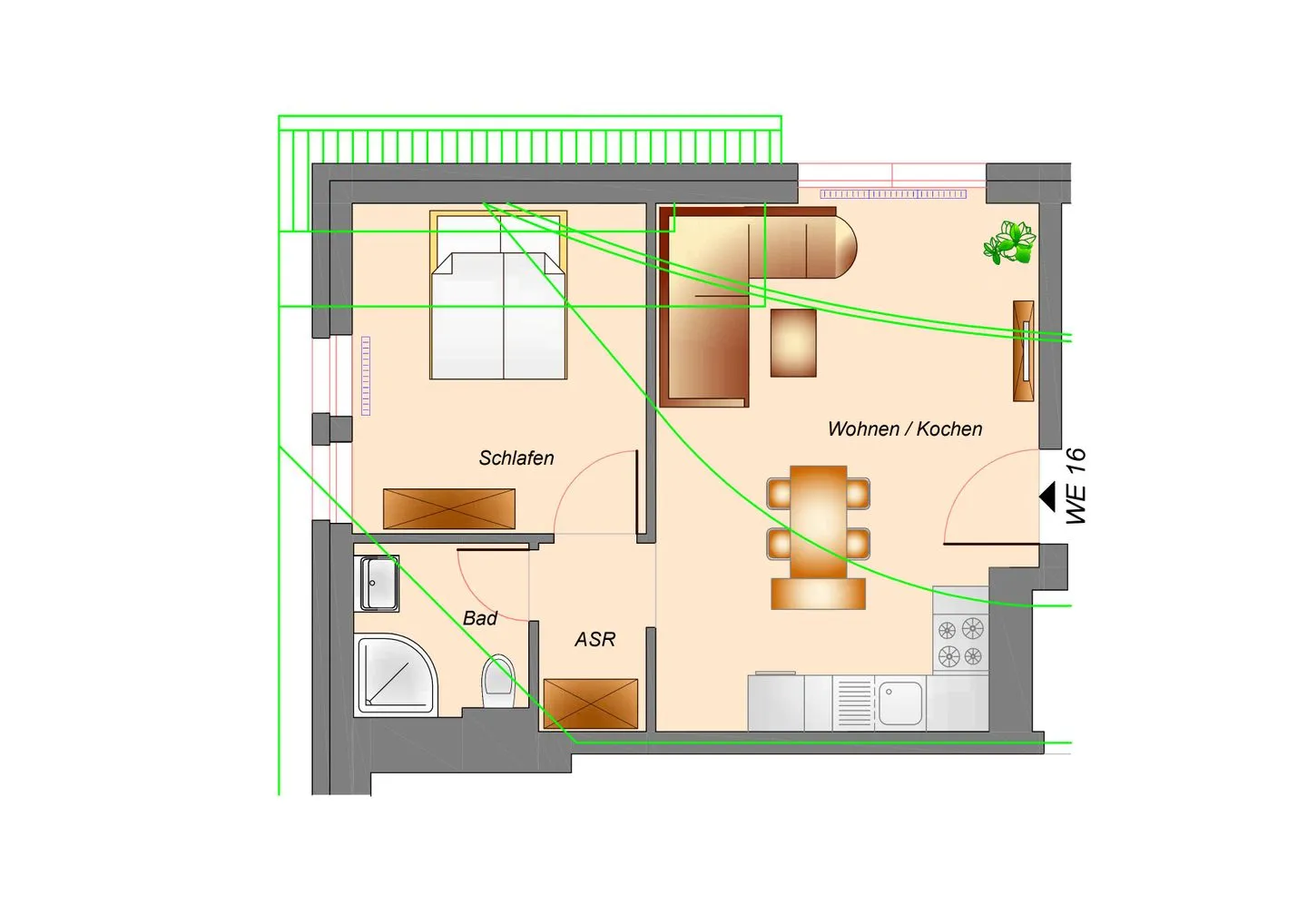 Wohnung 16 Lobbe - Grundriss