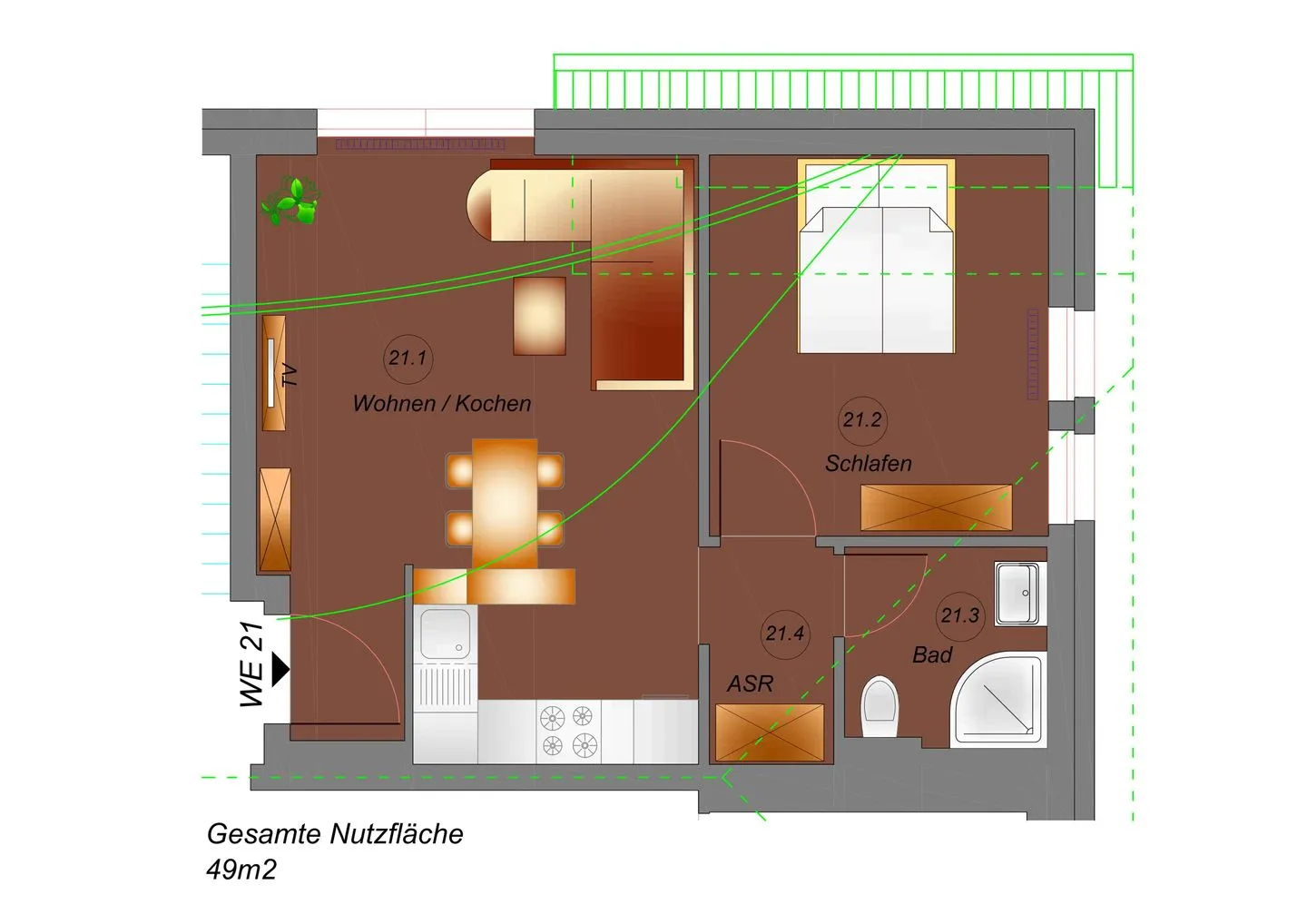 Wohnung 21 Lobbe - Grundriss
