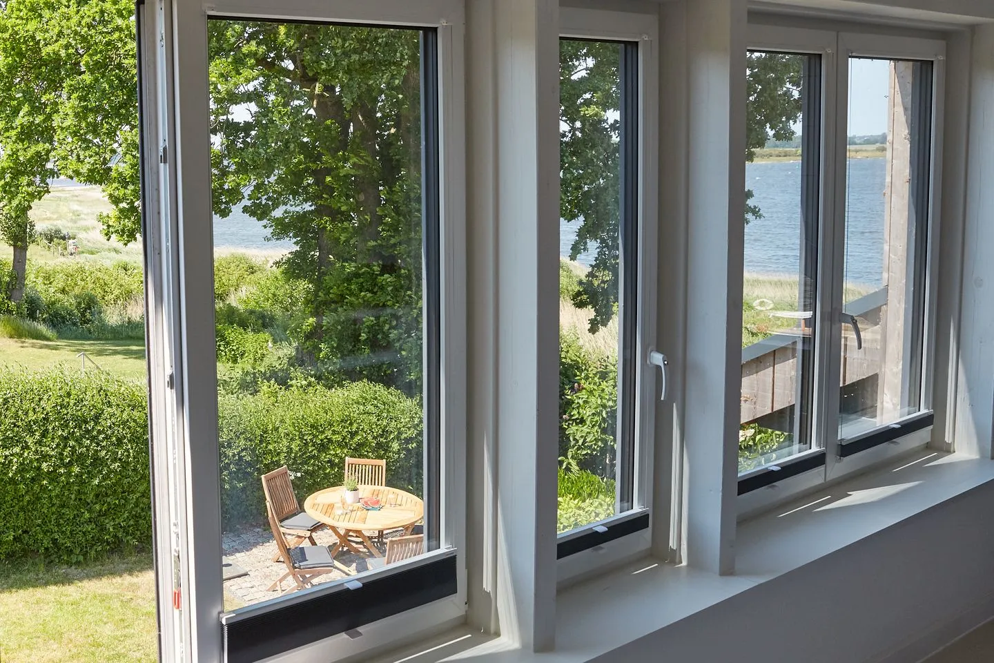 Entspannt Urlauben am Wasser: Ferienhaus "Schuppen 23" für bis zu vier Personen! Stexwig - Gartenblick