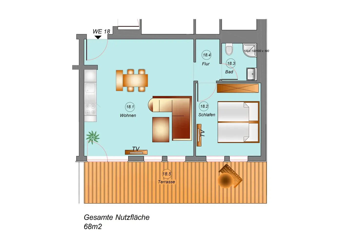 Wohnung 18 Lobbe - Grundriss