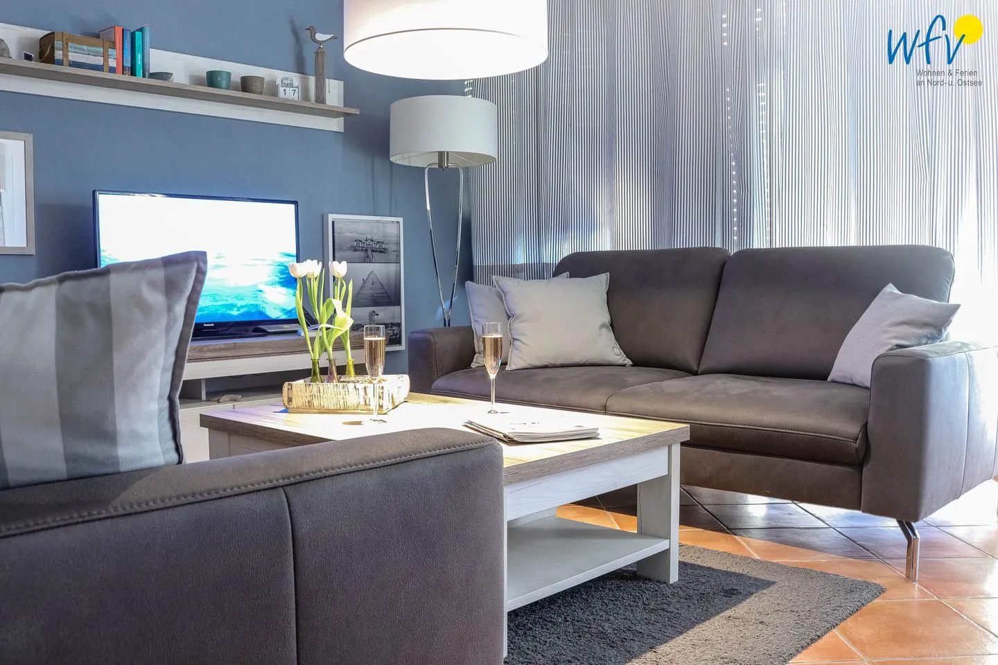Ferienpark Seedorf Fischerhaus - Ferienwohnung 12 Rügen - Sellin - Wohnzimmer