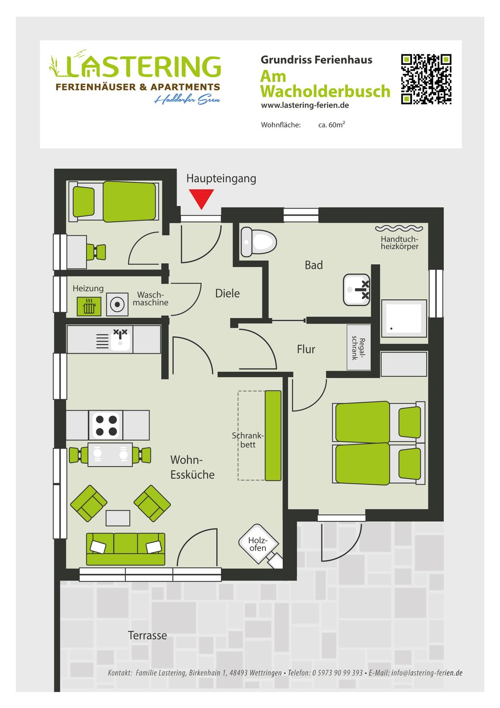 Wacholderbusch - Lastering Ferienhäuser & Apartments Haddorf - Grundriss