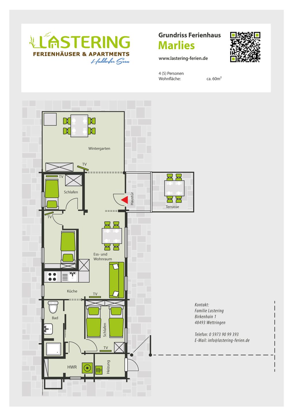 Marlies - Lastering Ferienhäuser & Apartments Haddorf - Grundriss