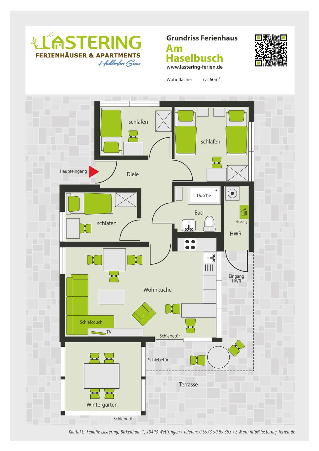 Haselbusch - Lastering Ferienhäuser & Apartments Haddorf - Grundriss