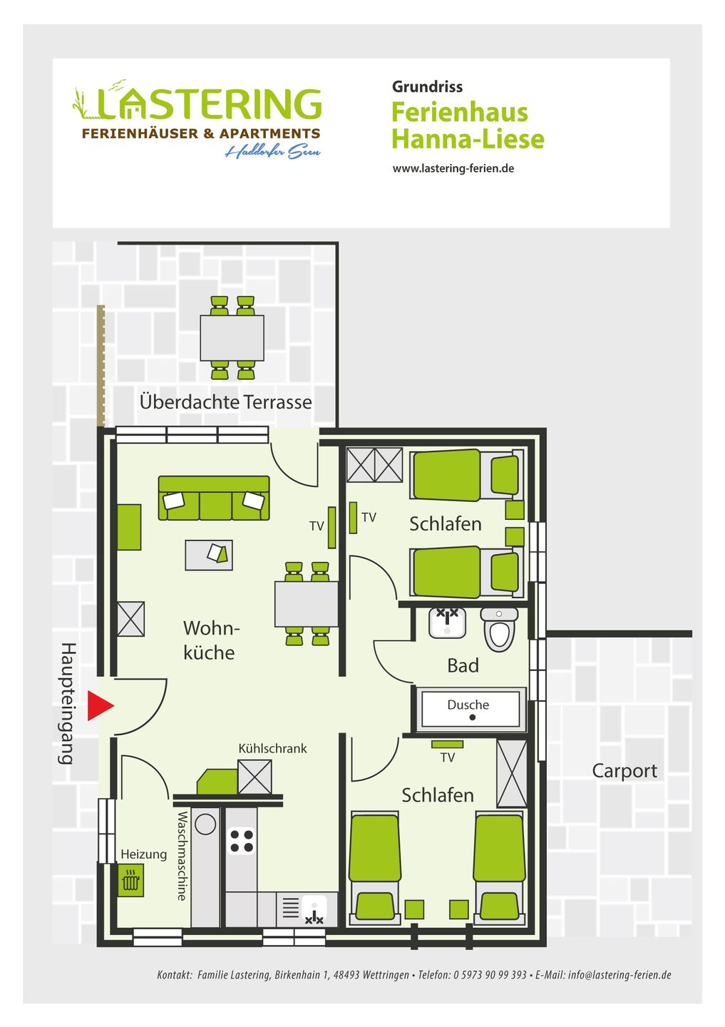 Hanna-Liese - Lastering Ferienhäuser & Apartments Haddorf - Grundriss