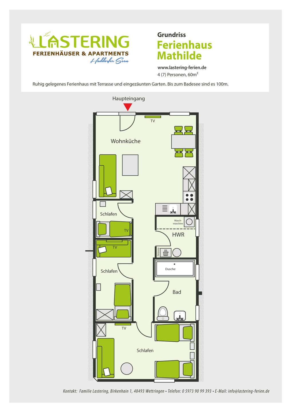 Mathilde - Lastering Ferienhäuser & Apartments Haddorf - Grundriss