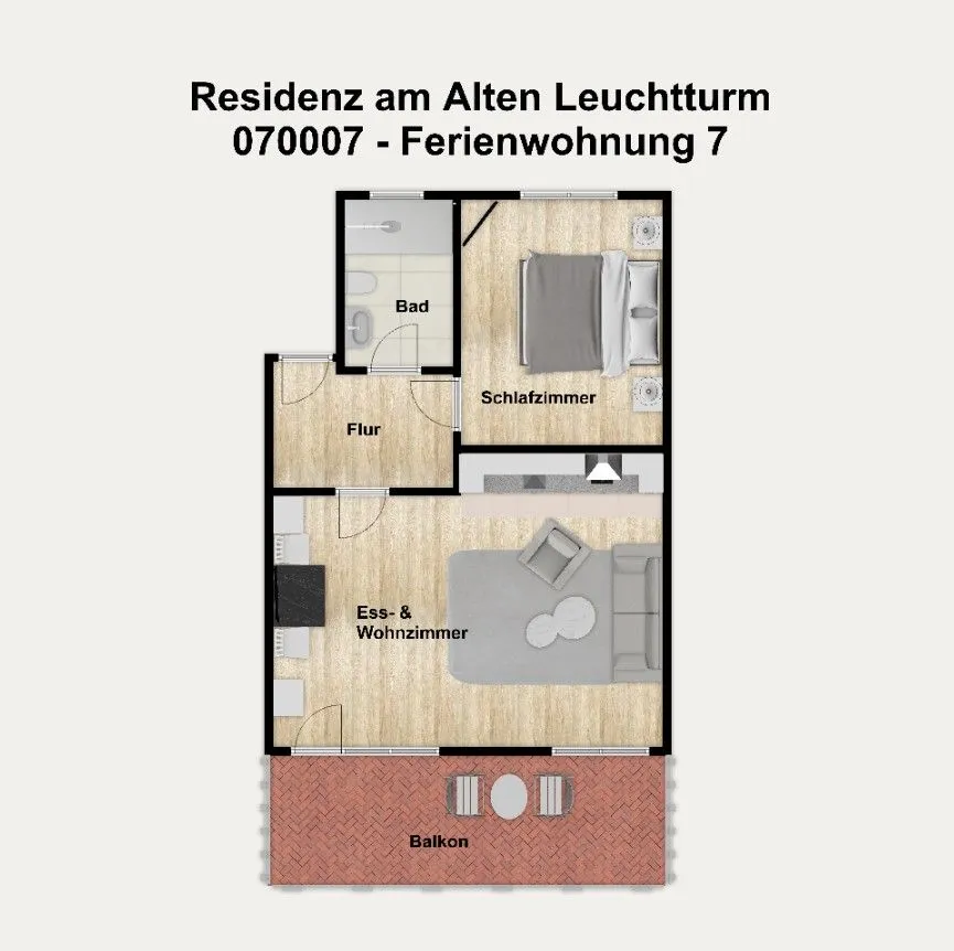 Residenz am Alten Leuchtturm Ferienwohnung 7 Wangerooge - Grundriss