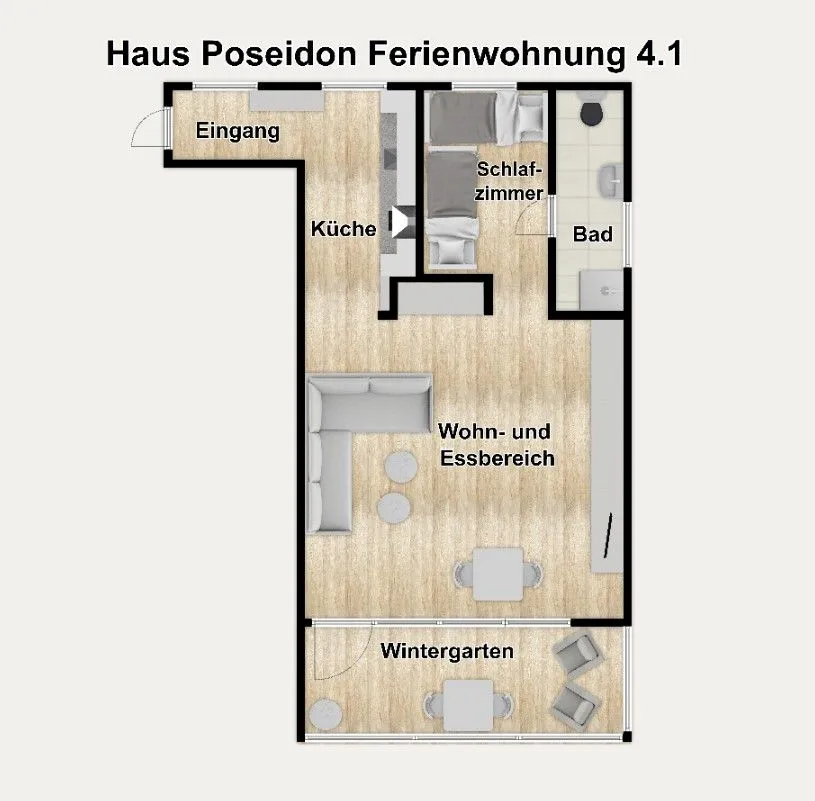 Haus Poseidon Ferienwohnung 4.1 Wangerooge - Grundriss