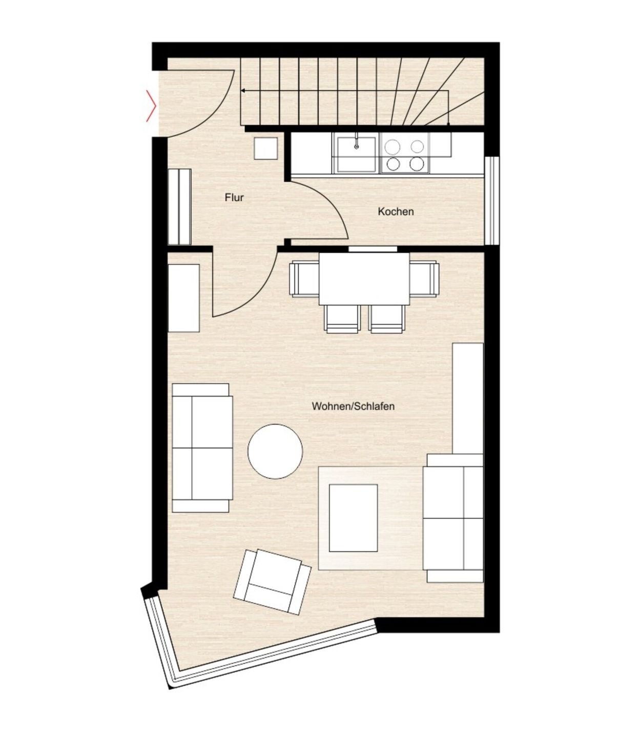  Haus Seute Deern, Wohnung Bilge Juist - Grundriss