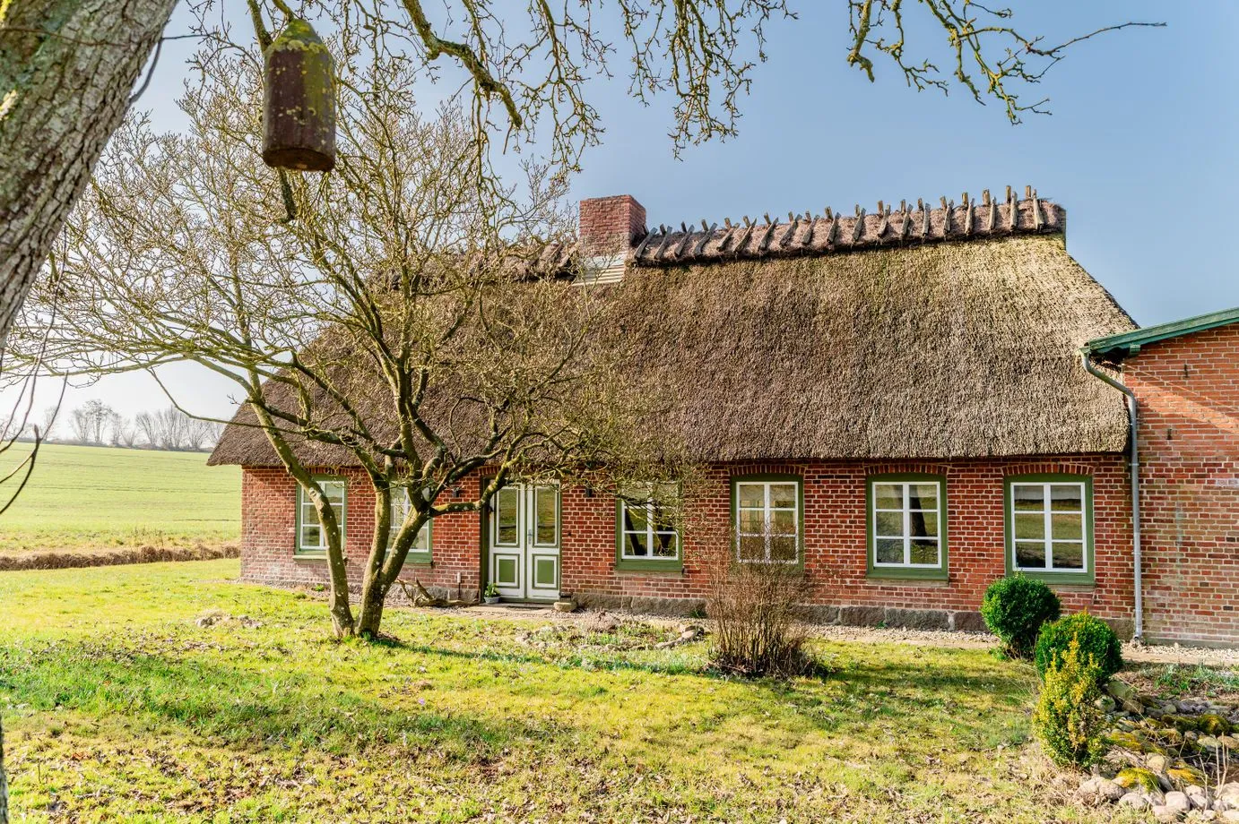 Ferienwohnung Teve im Reethus Mühlenlund Steinbergkirche - Fassade / Eingang