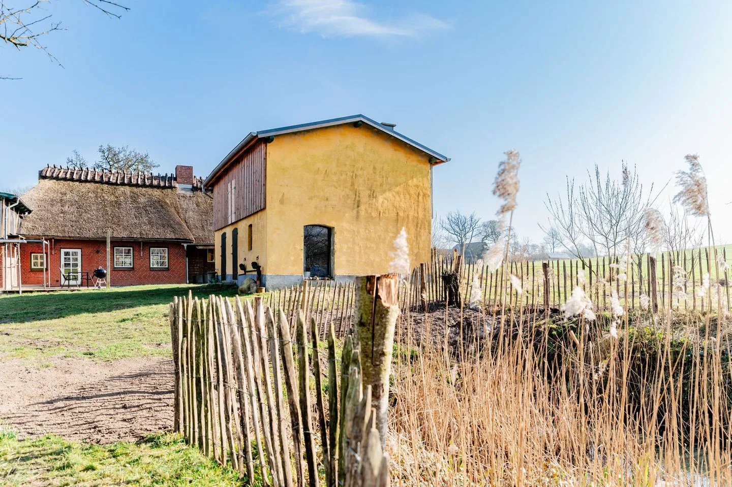 Ferienwohnung Teve im Reethus Mühlenlund Steinbergkirche - Garten