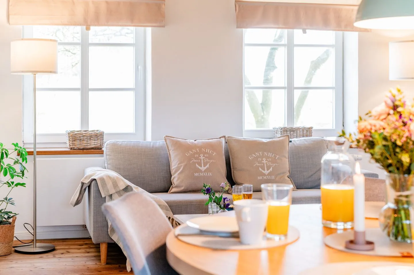 Ferienwohnung Teve im Reethus Mühlenlund Steinbergkirche - Wohnzimmer