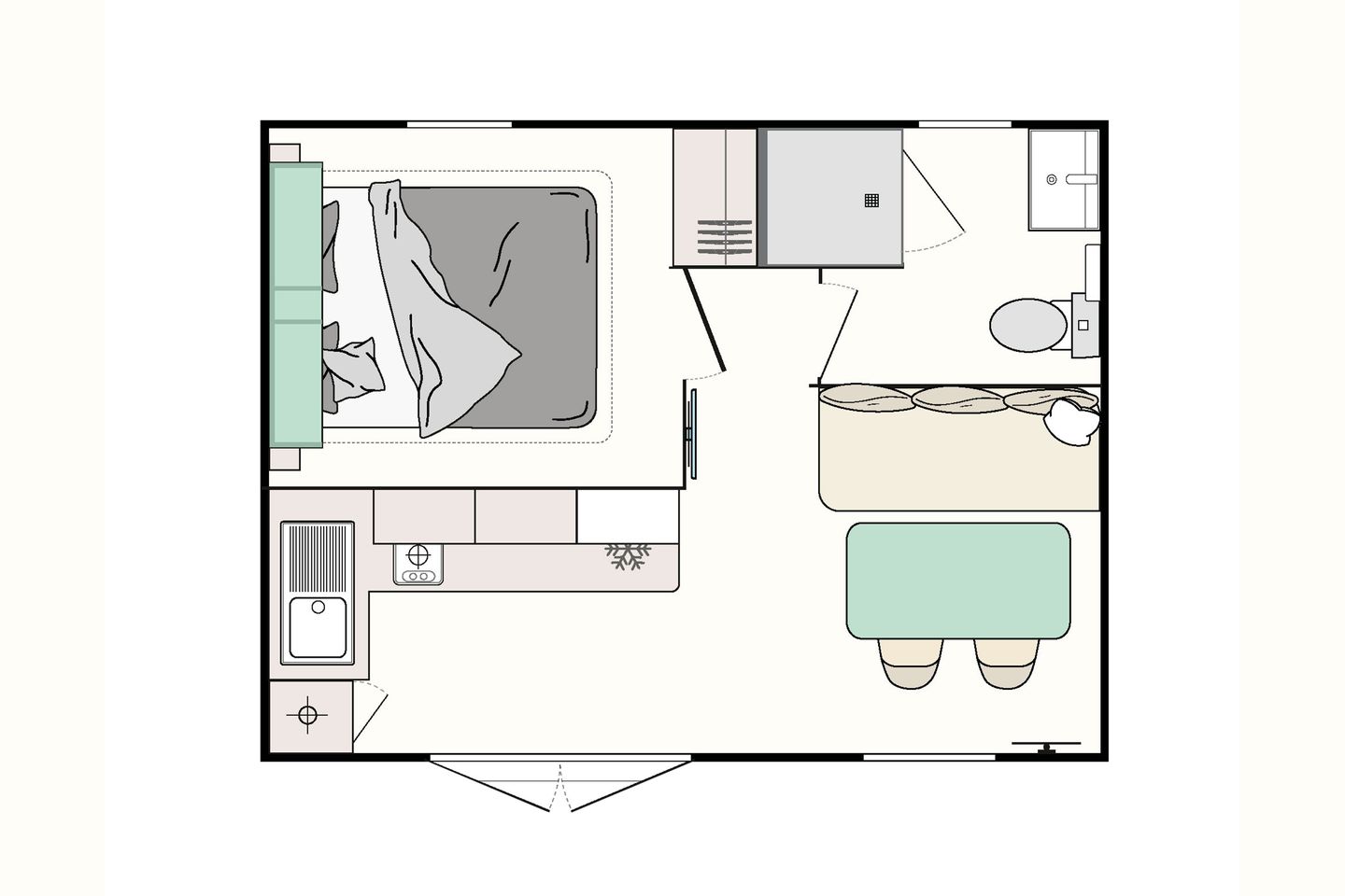 Ferienpark Süderstapel - Eidernest 2 Hundefreundlich Eider - Grundriss