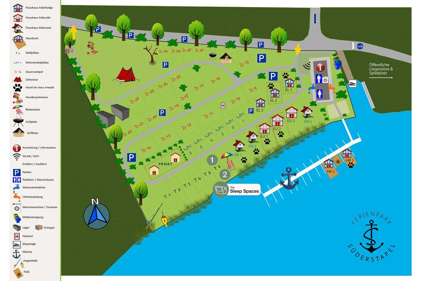 Ferienpark Süderstapel - Eiderufer 1 Hundefreundlich Eider - Vogelperspektive