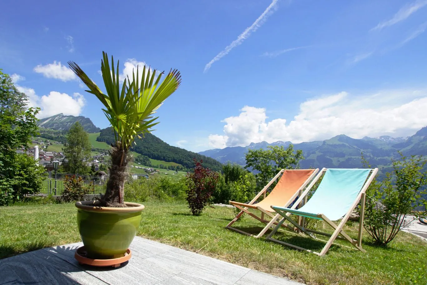 Apartment Bijou am Bach Amden - Terrasse