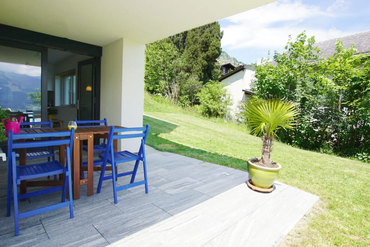 Apartment Bijou am Bach Amden - Terrasse