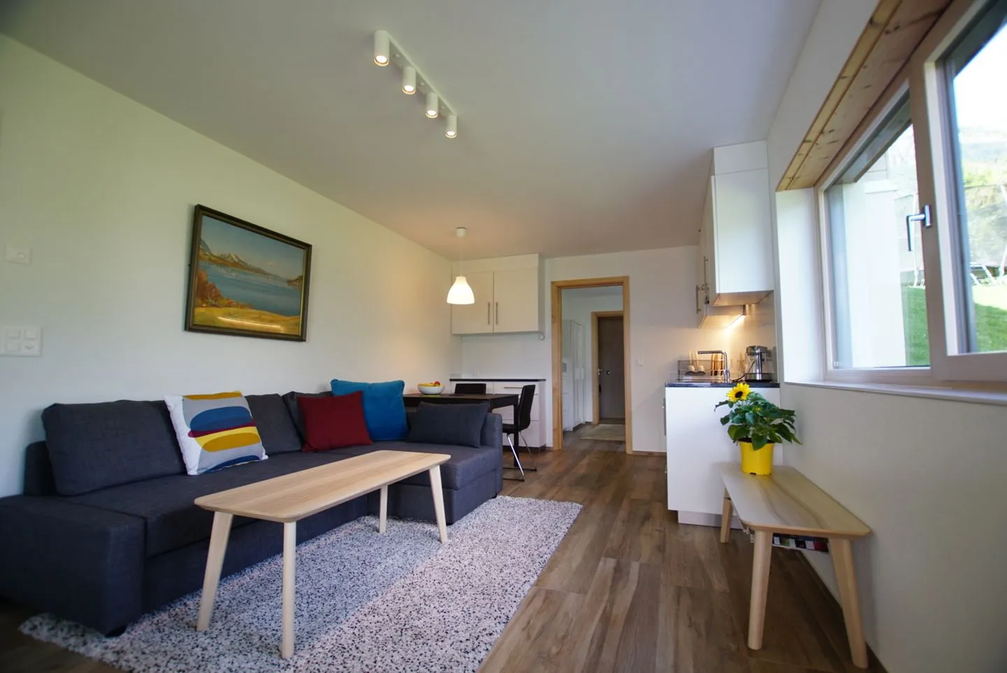 Apartment Bijou am Bach Amden - Wohnzimmer