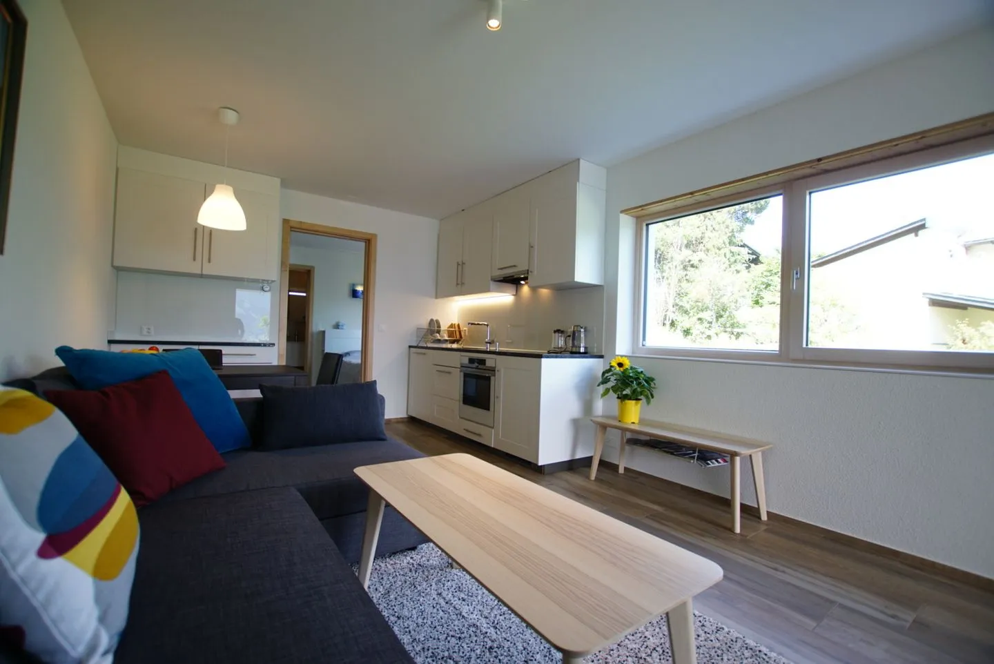 Apartment Bijou am Bach Amden - Wohnzimmer