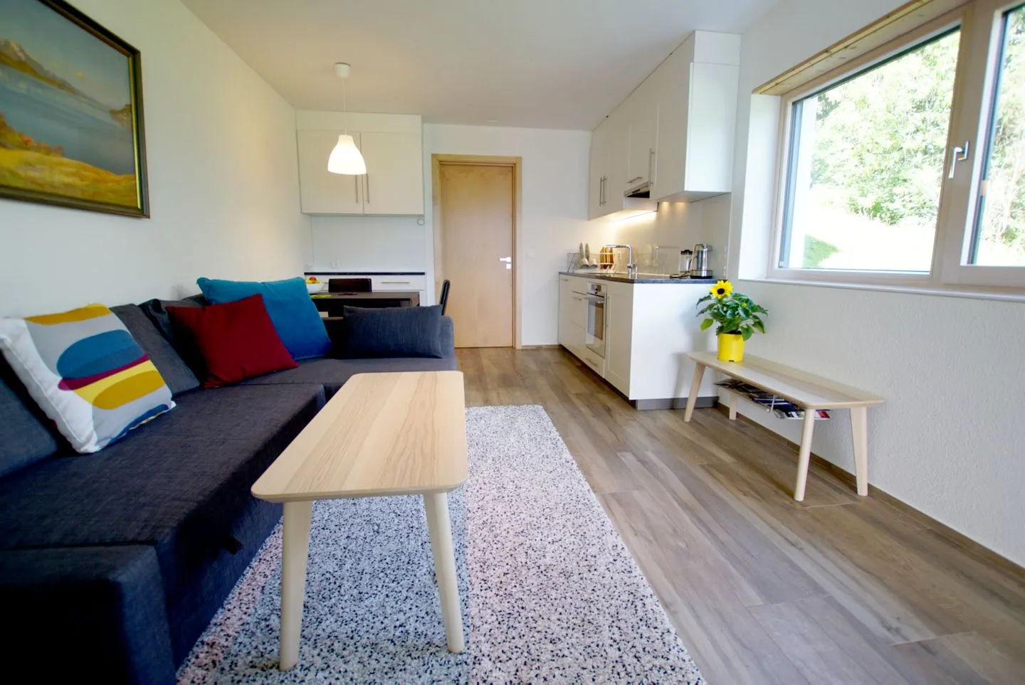 Apartment Bijou am Bach Amden - Wohnzimmer