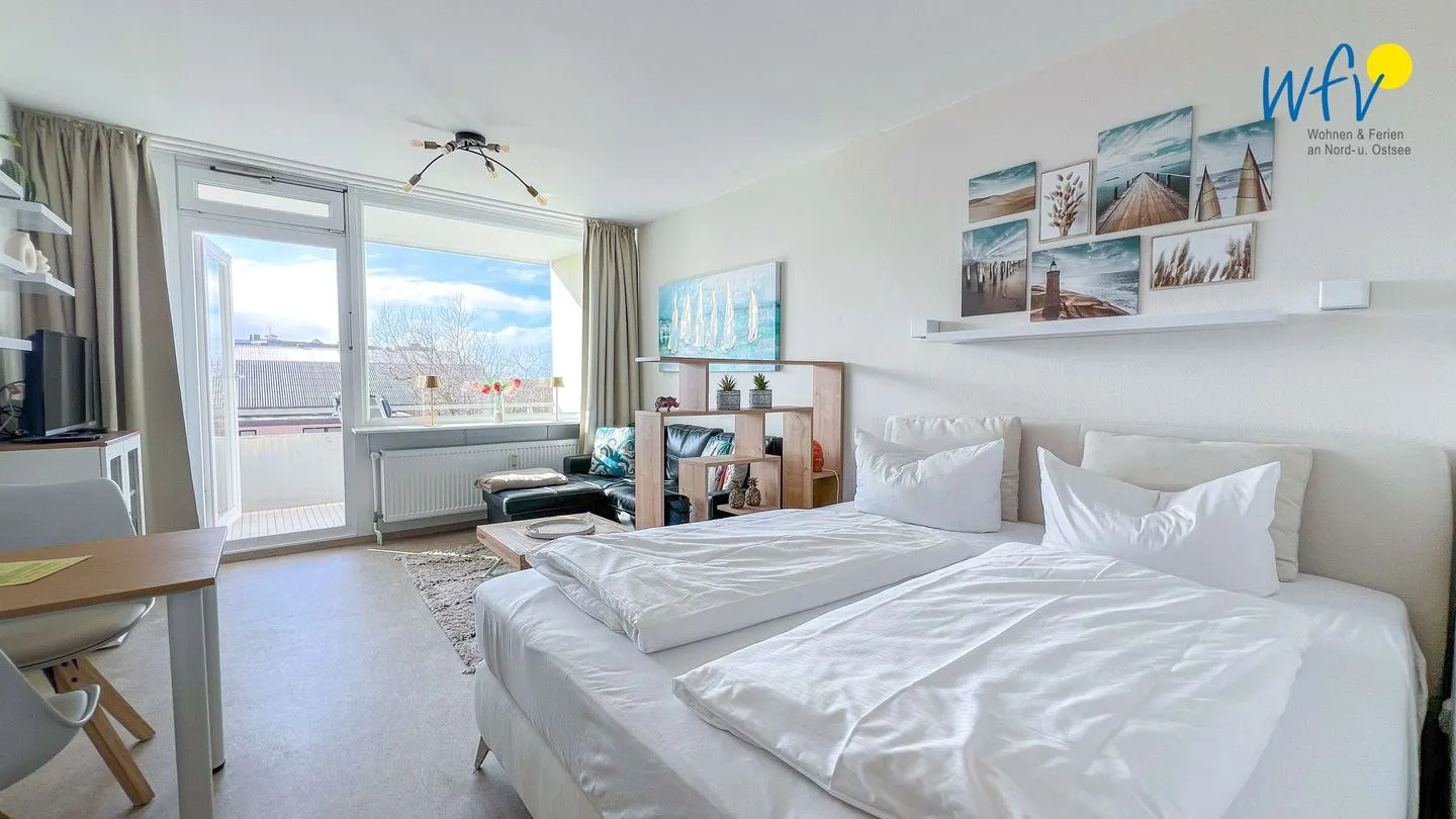 Ferienhaus Seeblick Ferienwohnung 3 Borkum - Schlafzimmer