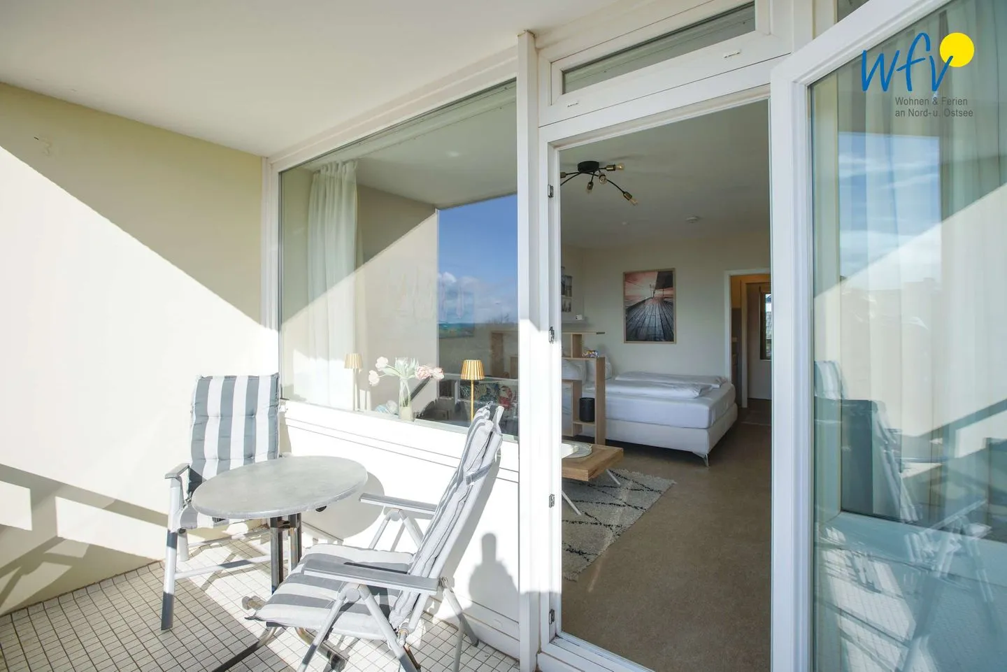 Ferienhaus Seeblick Ferienwohnung 3 Borkum - Balkon