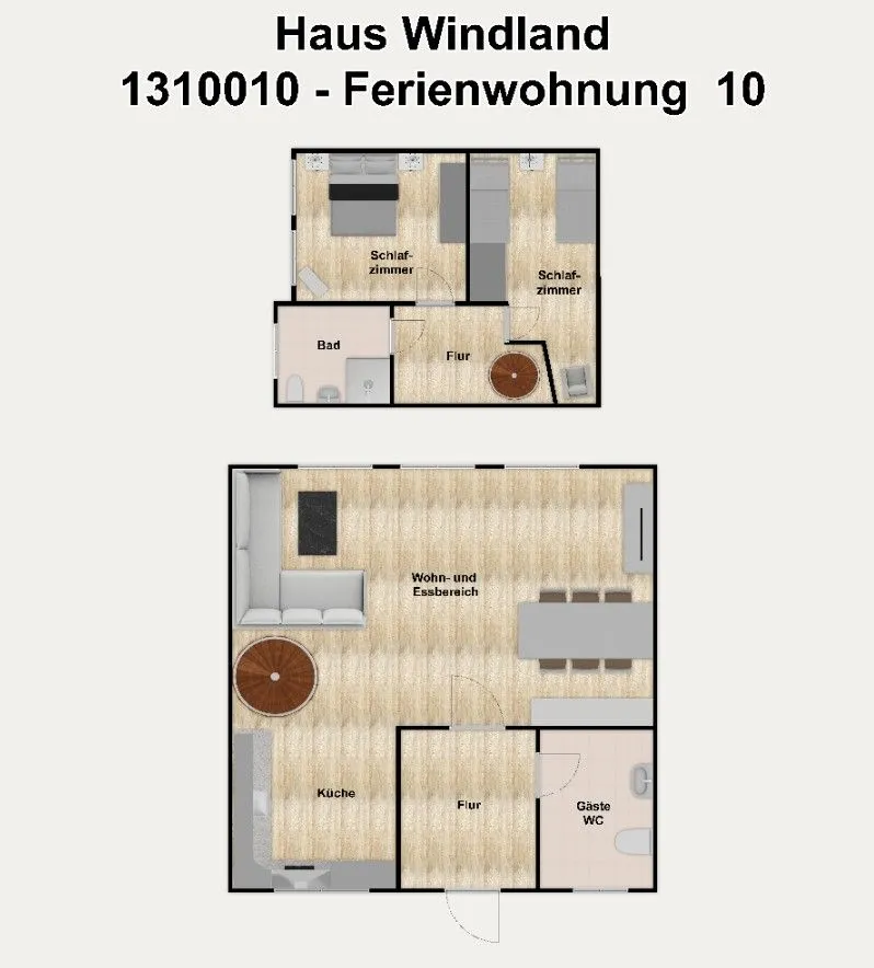 Haus Windland Ferienwohnung 10 Rügen - Dranske - Grundriss