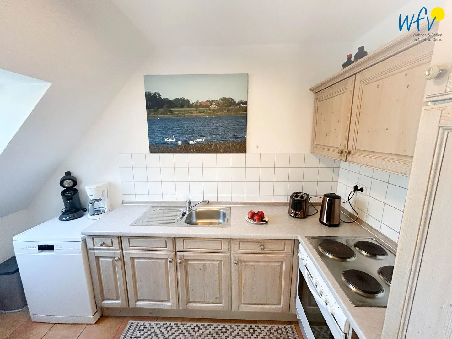 Haus Windland Ferienwohnung Boddenblick Rügen - Dranske - Küche / Küchenzeile