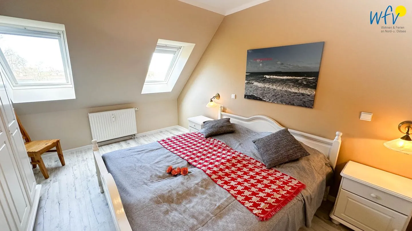 Haus Windland Ferienwohnung Boddenblick Rügen - Dranske - Schlafzimmer