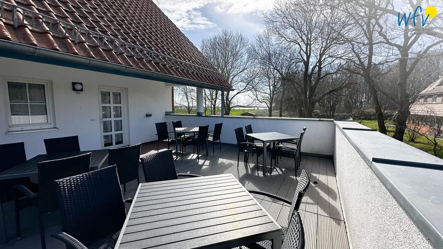Haus Windland Ferienwohnung Boddenblick Rügen - Dranske - Terrasse