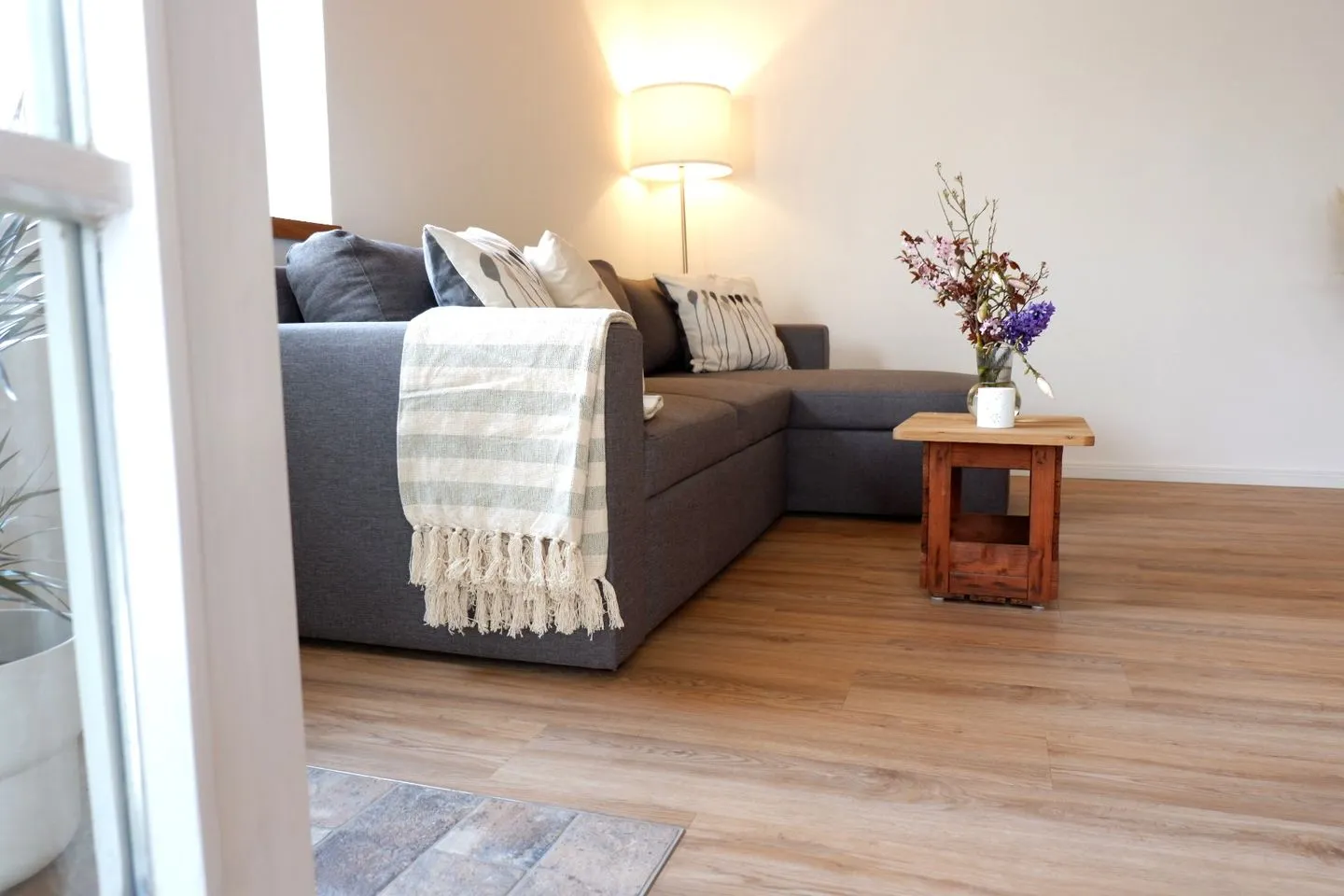 Ferienwohnung Hanna im Reethus Mühlenlund Steinbergkirche - Wohnzimmer