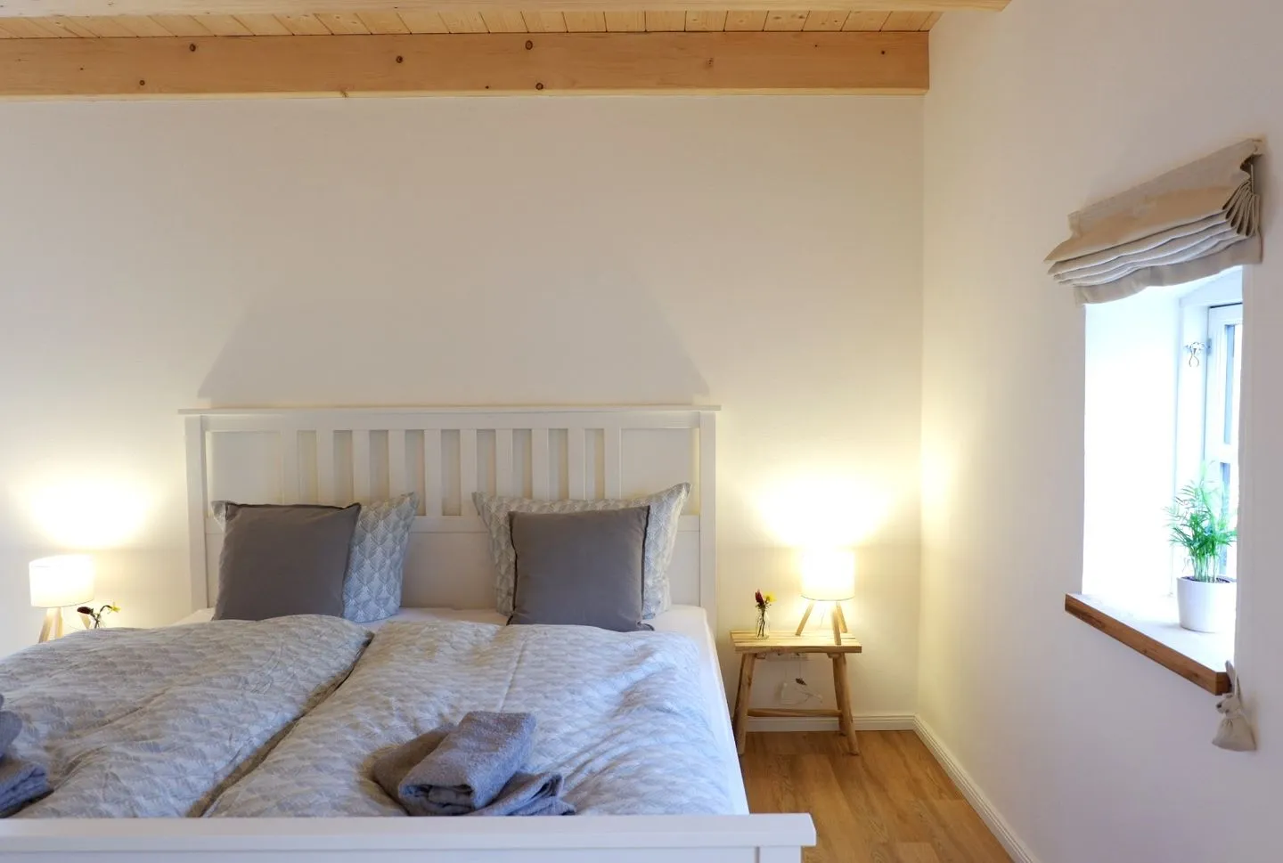 Ferienwohnung Hanna im Reethus Mühlenlund Steinbergkirche - Schlafzimmer