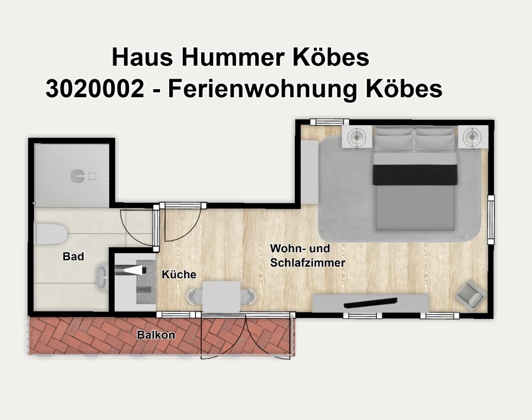 Haus Hummer Köbes Ferienwohnung Köbes Juist - Grundriss