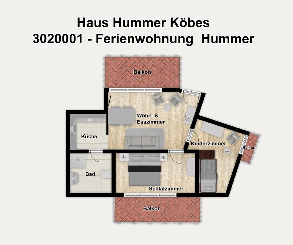 Haus Hummer Köbes Ferienwohnung Hummer Juist - Grundriss