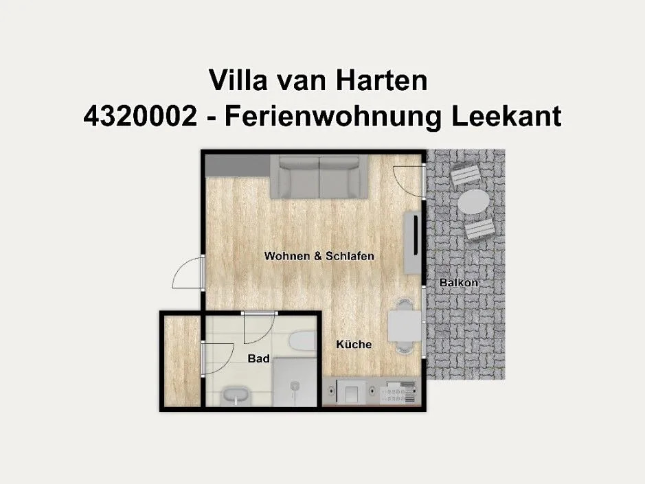 Villa van Harten Ferienwohnung Leekant Borkum - Grundriss