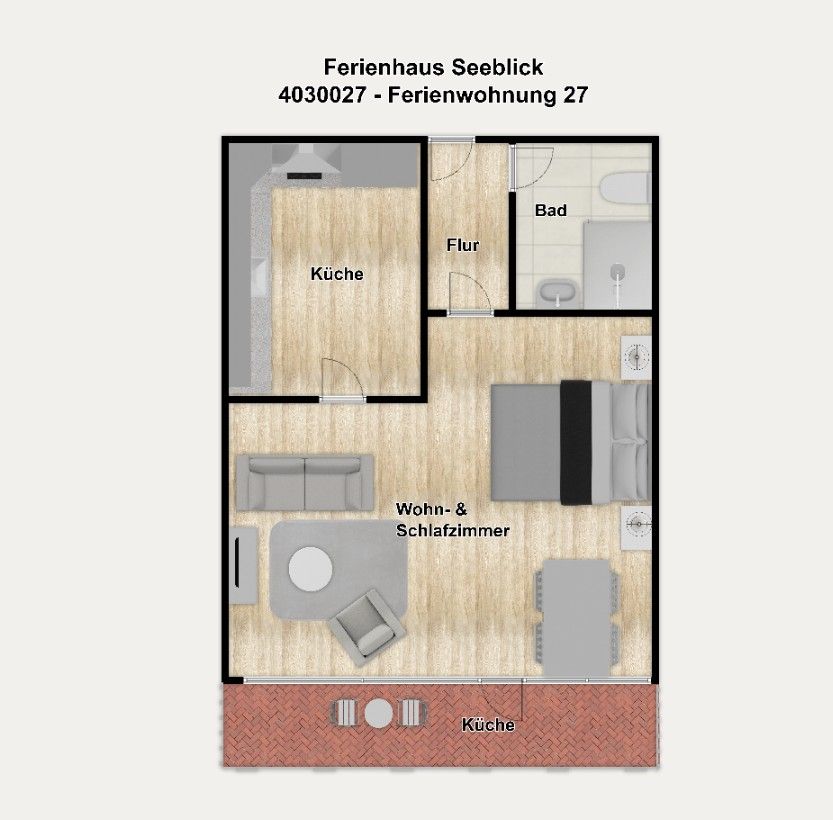 Ferienhaus Seeblick Ferienwohnung 27 Borkum - Grundriss