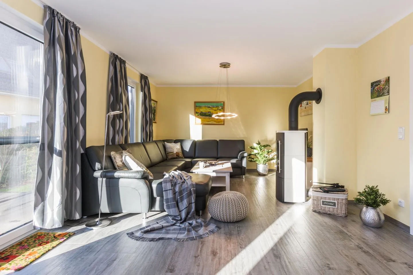 Ferienhaus - Deichweg 10 Ostseeheilbad Zingst - Wohnbereich mit Kaminofen