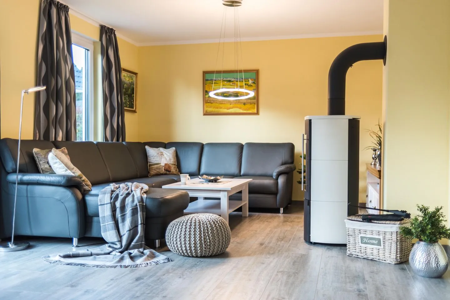 Ferienhaus - Deichweg 10 Ostseeheilbad Zingst - Wohnbereich mit Ecksofa