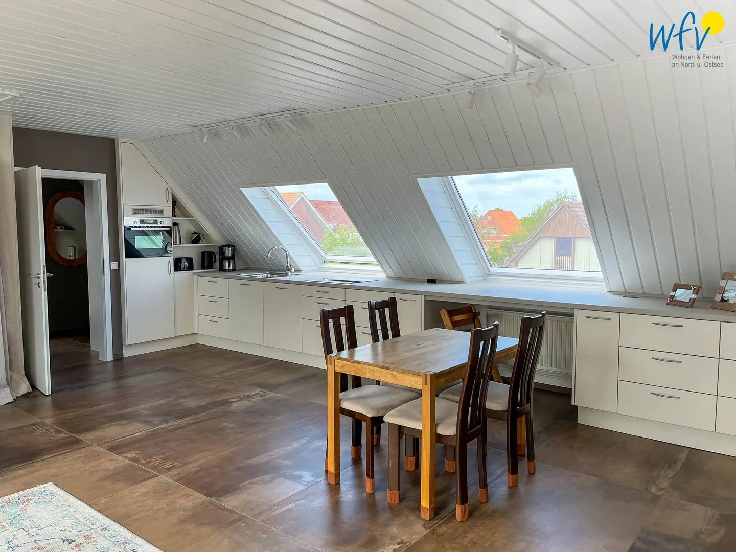 Haus Seemöwe Ferienwohnung Möwennest Borkum - Küche / Küchenzeile