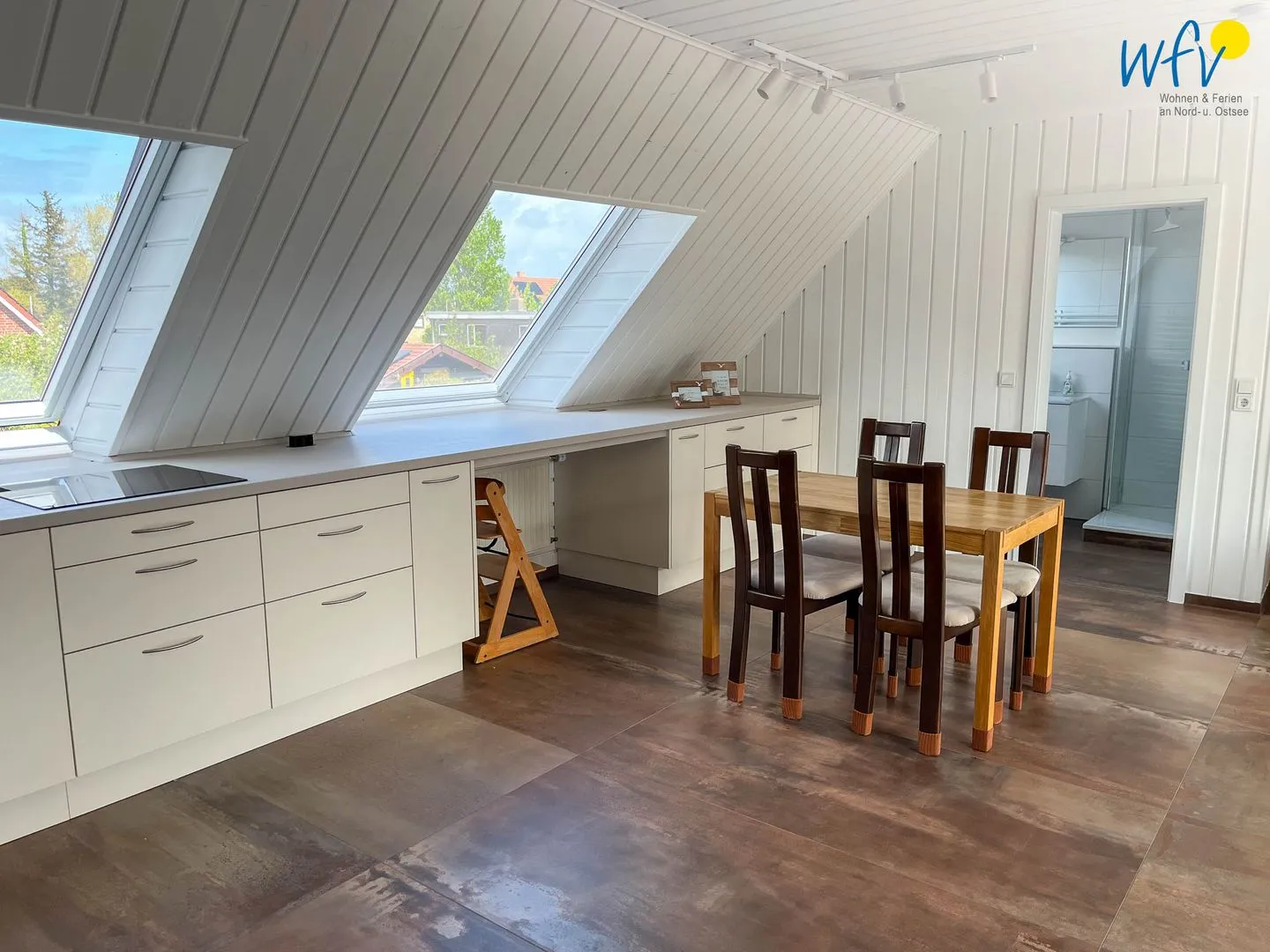 Haus Seemöwe Ferienwohnung Möwennest Borkum - Küche / Küchenzeile