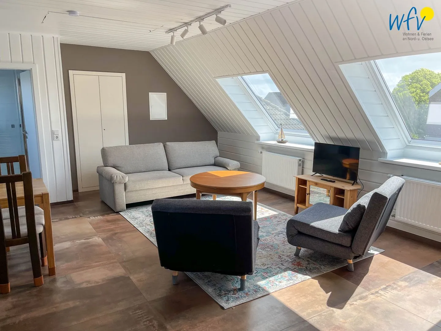 Haus Seemöwe Ferienwohnung Möwennest Borkum - Wohnzimmer
