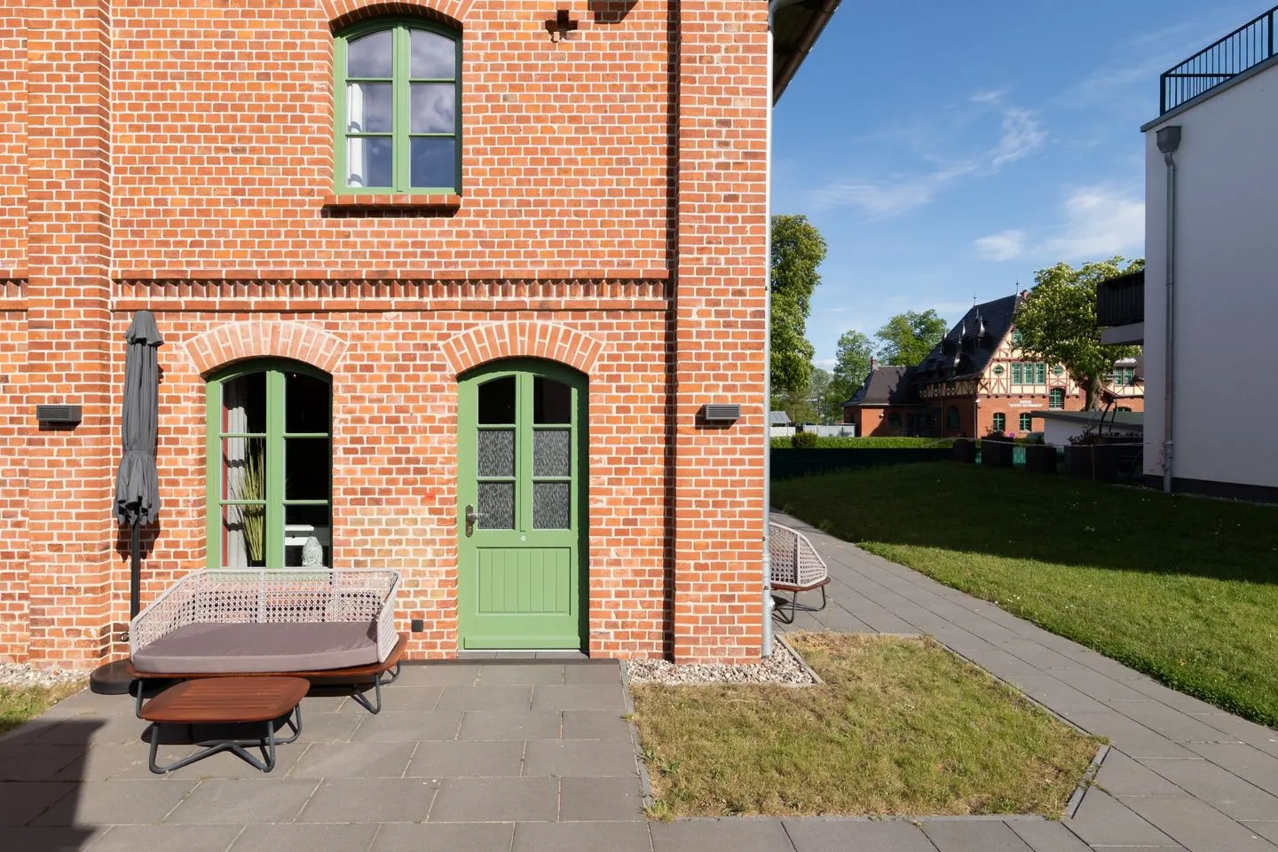 Müritzperle Klink - Ferienwohnung Müritzperle Terrasse mit Sitzmöglichkeit