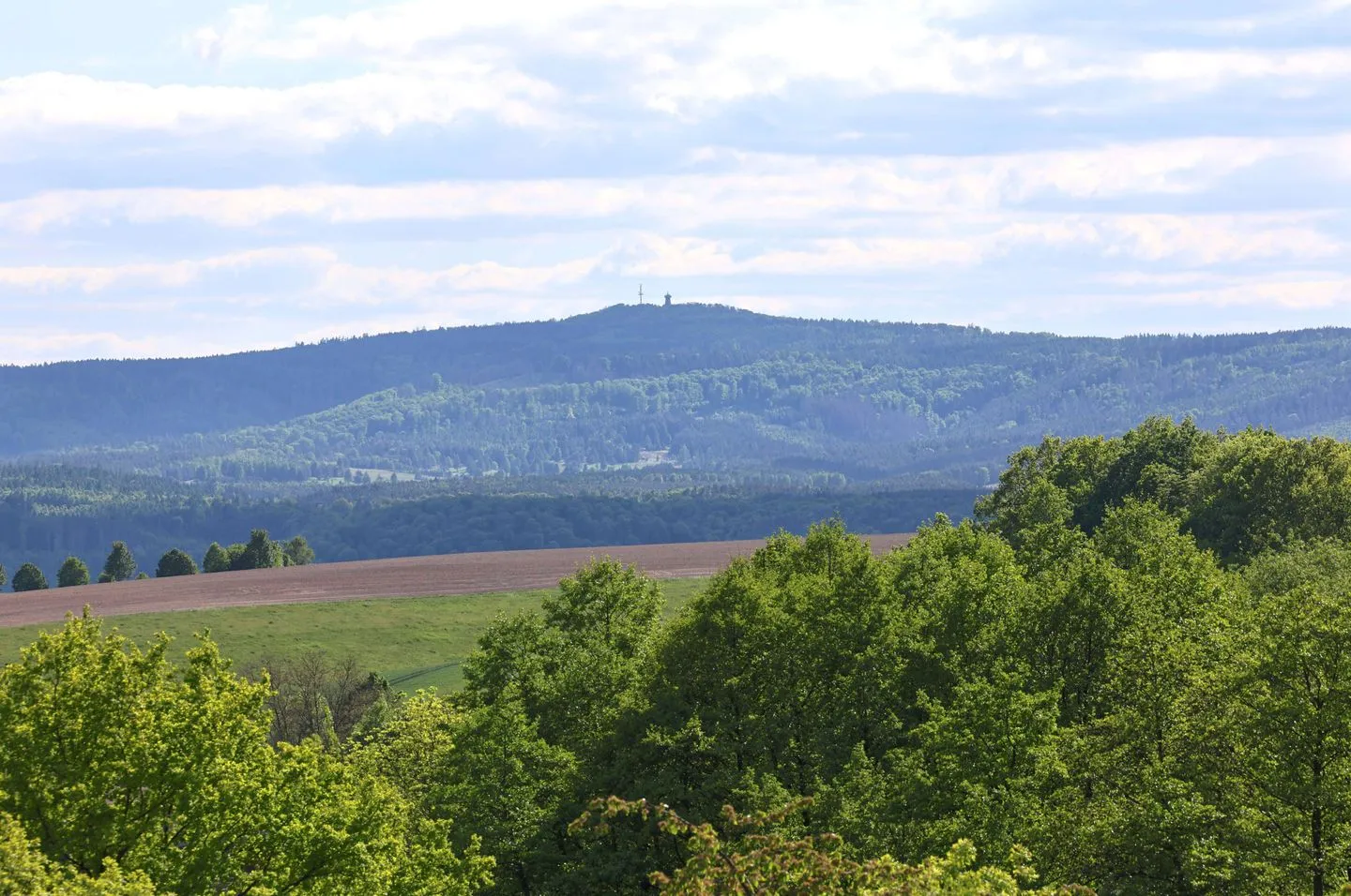 Ferienwohnung Altensteinblick Thüringer Wald - Blick zum Pleß, ein Ausflugsziel in der nahegelegenen thüringischen Rhön