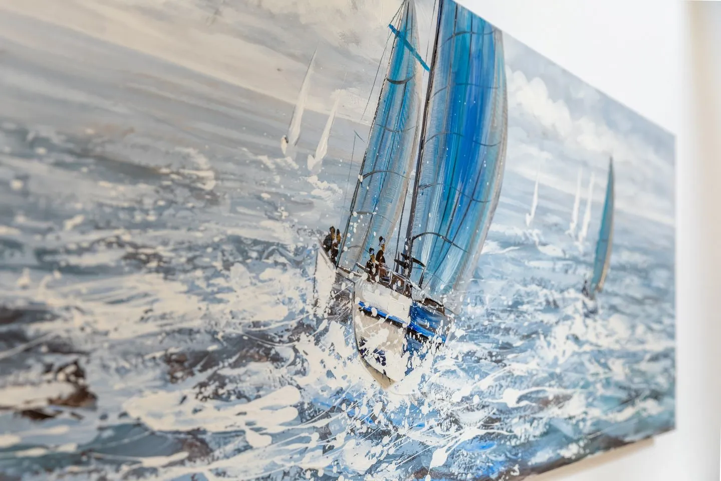 Seeperle Waren (Müritz) - Ferienwohnung Seeperle Leinwandbild Schiff auf dem Meer