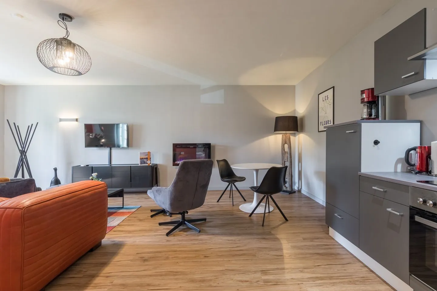 Wellenklang Klink - Ferienwohnung Wellenklang Blick in den Wohnbereich